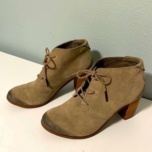 Toms suede Lunata lace up booties